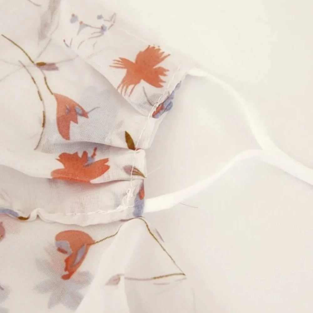 Floral Face Mask & Scarf Adjustable Ear Strips 4 A Comfortable Fit 100% Chiffon